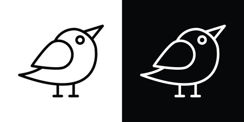 Bird icon filled flat sign concept for web design.