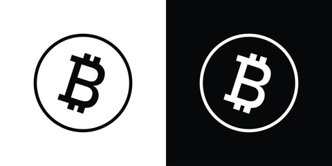 Bitcoin icon filled flat sign concept for web design.