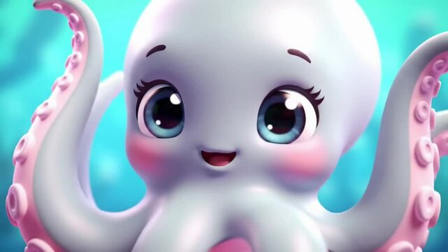 Octopus with tentacles spread