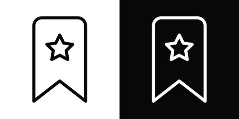 Bookmark star icon filled flat sign concept for web design.