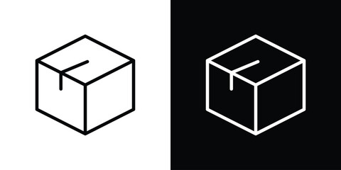 Box icon filled flat sign concept for web design.