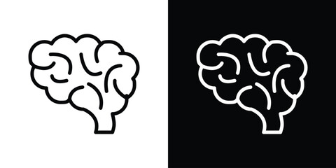Brain icon filled flat sign concept for web design.