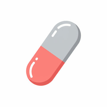 Medical capsule pill on white background. Healthcare medicament. Dose of vitamin for health. Drug treatment of disease.