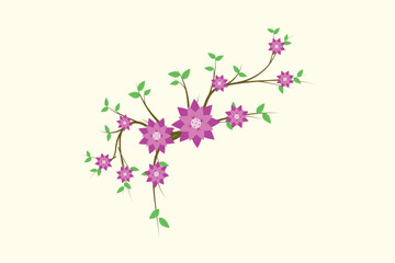 Floral with Branch Concept. Colored flat vector illustration isolated