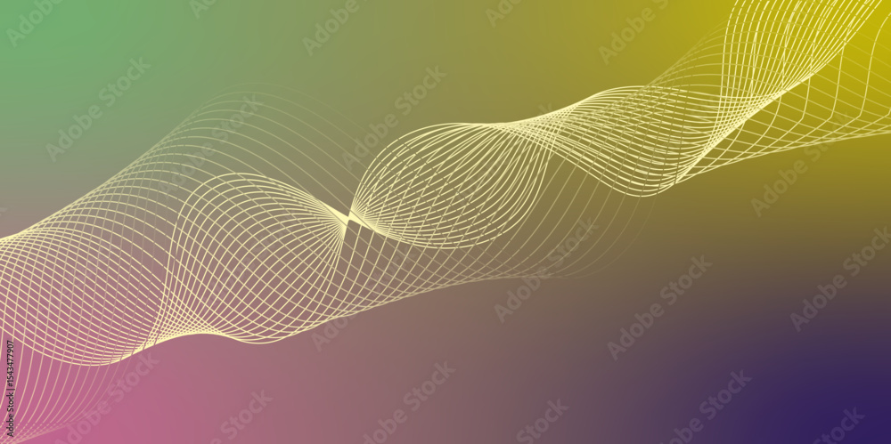 Poster abstract gradian background with graydin line. modern template abstract design flowing particles dig