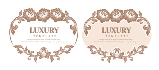 Ornaments, Golden outline vintage frame for invitations and greeting cards.
