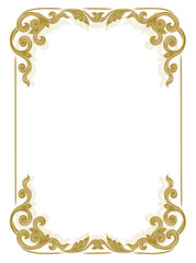 Gold borders text frames, Vintage Ornate Frame for invitations and greeting cards, Elegant vector.