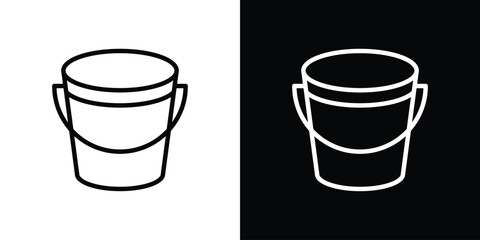 Bucket icon filled flat sign concept for web design.