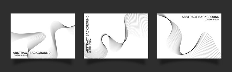 Vector background set of abstract wavy lines