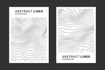 Vector background set of abstract wavy lines