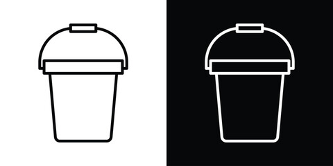 Bucket icon filled flat sign concept for web design.