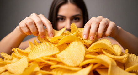 Woman with Potato Chips