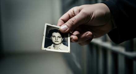 Vintage Black and White Photo of Woman