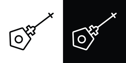 Car dipstick icon filled flat sign concept for web design.