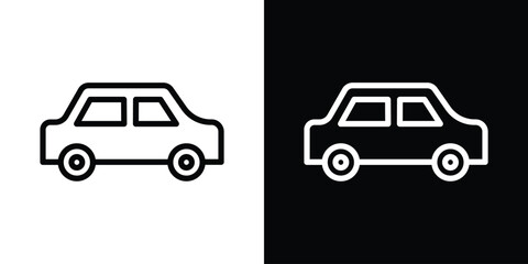 Car icon filled flat sign concept for web design.