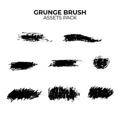 grunge brush vector assets pack