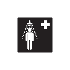  safety shower icon symbol sign vector