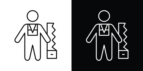 Carpenter worker icon filled flat sign concept for web design.