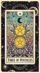Three of Pentacles Tarot Card