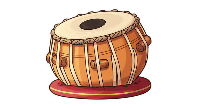 Tabla drum indian classical music instrument isolated on transparent background