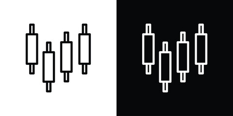 Chart candlestick icon filled flat sign concept for web design.