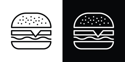 Cheese burger icon filled flat sign concept for web design.