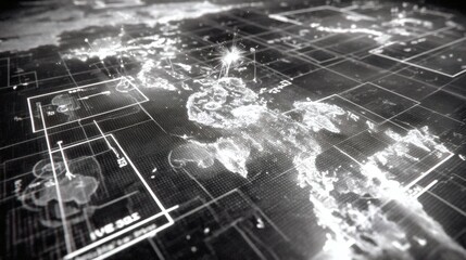 Abstract World Map with Geometric Shapes