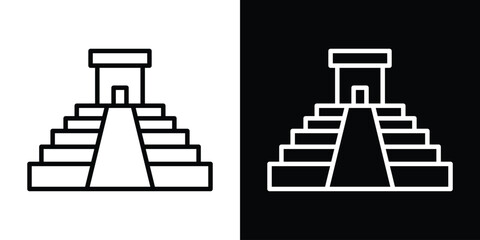 Chichen Itza icon filled flat sign concept for web design.