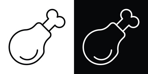 Chicken leg icon filled flat sign concept for web design.