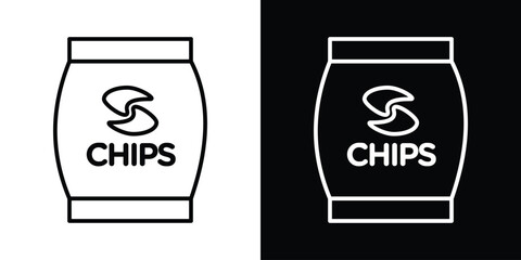 Chips icon filled flat sign concept for web design.