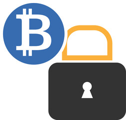 Vector graphic of Bitcoin cryptocurrency symbol