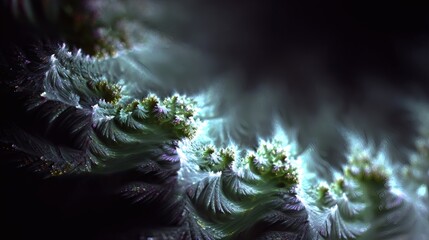 Abstract Fractal Pattern Blue and Green