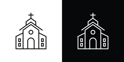 Church icon filled flat sign concept for web design.