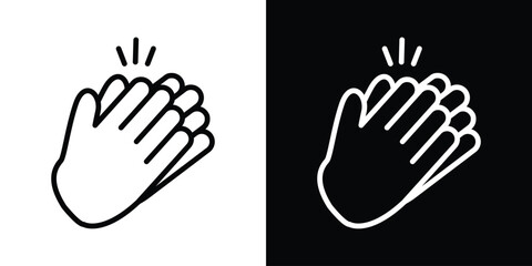 Clapping hands icon filled flat sign concept for web design.
