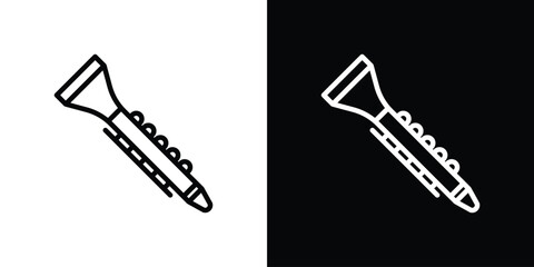 Clarinet icon filled flat sign concept for web design.