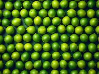 Arrangement of fresh green limes