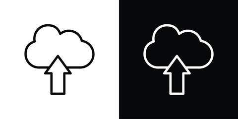 Cloud upload icon collection. line stroke icon. EPS 10