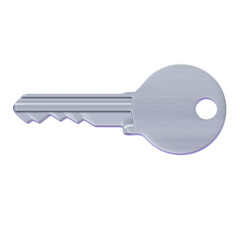 Silver Metallic Key 3D