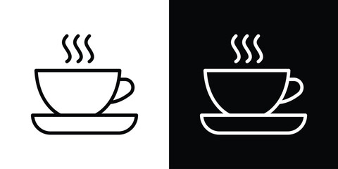 Coffee icon filled flat sign concept for web design.