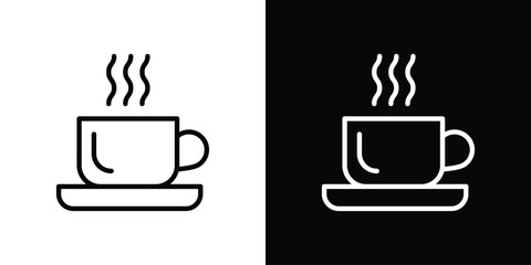 Coffee icon filled flat sign concept for web design.