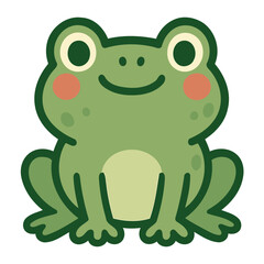 Cute Smiling Frog – Kawaii Cartoon Green Toad Illustration