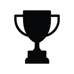 Trophy cup silhouette Vector icon for winner, award, and achievement.
