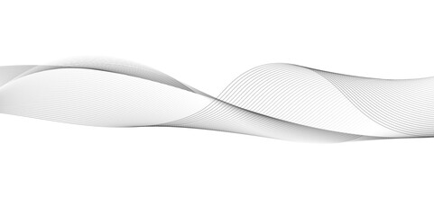 Abstract digital stylized black and grey curved wavy line art element for design white Striped line texture background. Vector illustration.