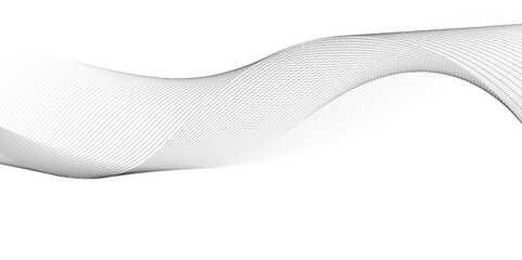 Abstract digital stylized black and grey curved wavy line art element for design white Striped line texture background. Vector illustration.