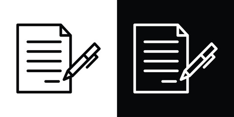 Contract icon filled flat sign concept for web design.