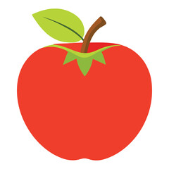 Fototapeta premium Red apple illustration isolated on a white background. Perfect for organic branding, botanical prints, packaging design, kitchen wall art, recipe books, skincare labels, and logo design.