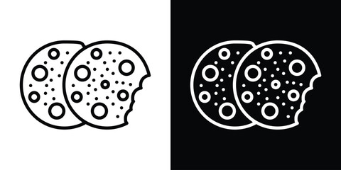 Cookie icon filled flat sign concept for web design.