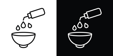 Cooking oil and bowl icon filled flat sign concept for web design.