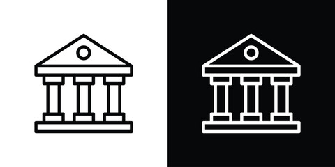 Courthouse icon filled flat sign concept for web design.