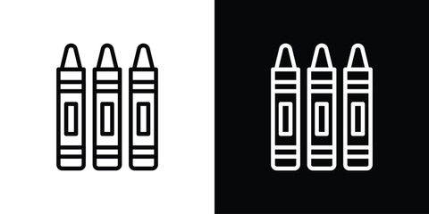 Crayon icon collection. line stroke icon. EPS 10